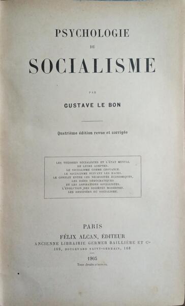 PSYCHOLOGIE DO SOCIALISME.