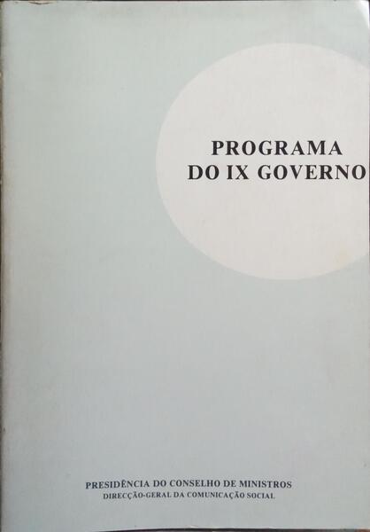 PROGRAMA DO IX GOVERNO.
