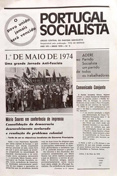 PORTUGAL SOCIALISTA: N.º 5, ANO VIII, 1974.