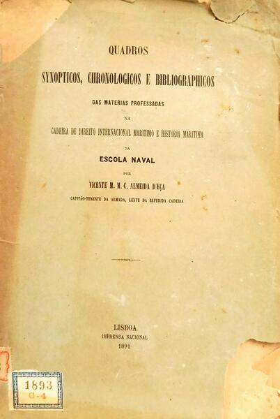 QUADROS: SYNOPTICOS, CHRONOLOGICOS E BIBLIOGRAPHICOS.