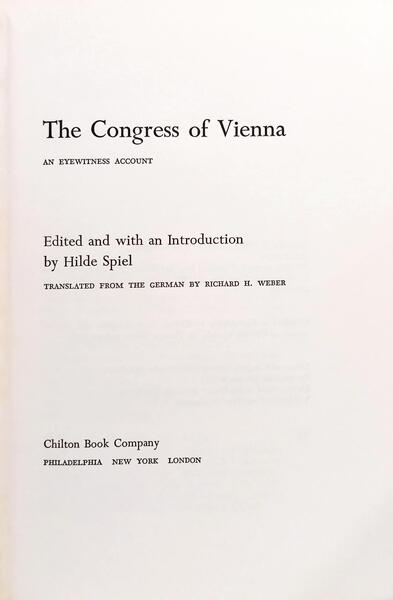 THE CONGRESS OF VIENNA.