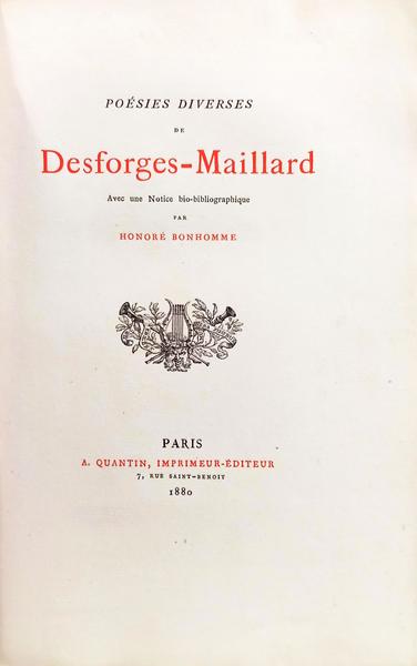 POÉSIES DIVERSES DE DESFORGES-MAILLARD.