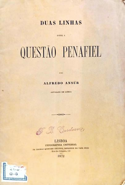 DUAS LINHAS SOBRE A QUESTÃO PENAFIEL.