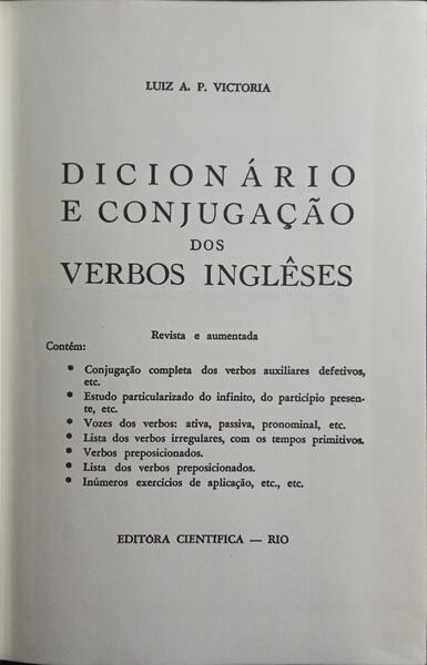 DICIONÁRIO E CONJUGAÇÃO DOS VERBOS INGLÊSES.