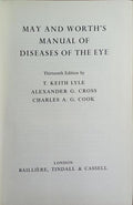 MAY AND WORTH'S MANUAL OF DISEASES OF THE EYE. [13.ª EDIÇÃO]