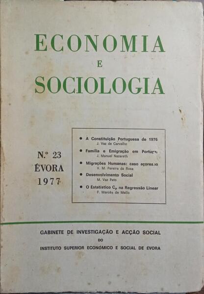 ECONOMIA E SOCIOLOGIA, N.º 23.