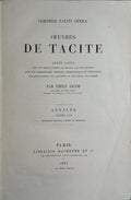 CORNELII TACITI OPERA. OEUVRES DE TACITE. [2 VOLS.]