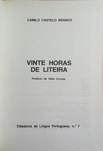 VINTE HORAS DE LITEIRA.