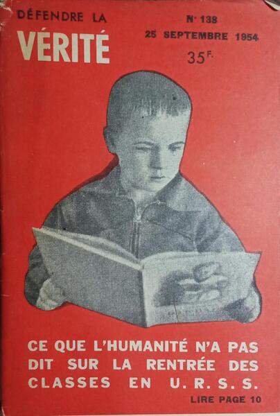 DÉFENDRE LA VÉRITÉ, NOUVELLE SÉRIE, N.º 105, MARS 1954.