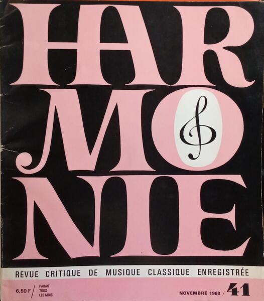 HARMONIE, N.º 33, JANVIER 1968 - N.º 42, DÉCEMBRE 1968. [10 NÚMEROS]