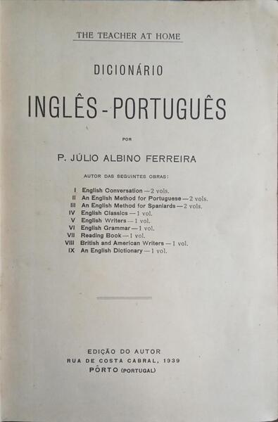 DICIONÁRIO INGLÊS-PORTUGUÊS.