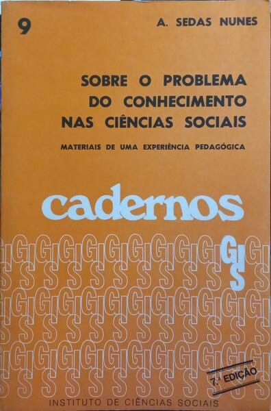 SOBRE O PROBLEMA DO CONHECIMENTO NAS CIÊNCIAS SOCIAIS. [7.ª EDIÇÃO.]