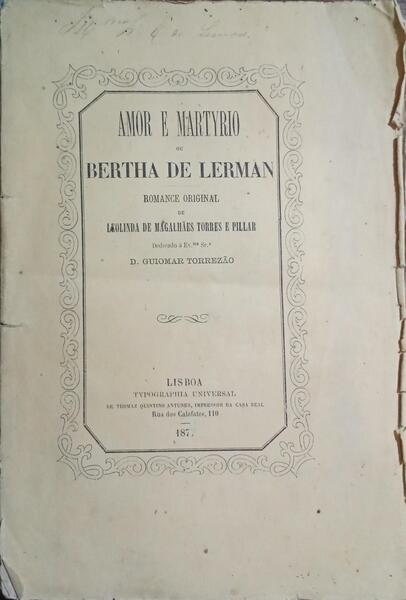 AMOR E MARTYRIO OU BERTHA DE LERMAN.