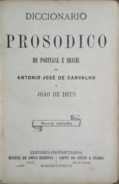 DICIONÃRIO PROSÃ“DICO DE PORTUGAL E BRASIL.