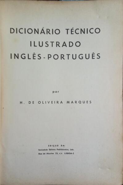 DICIONÃRIO TÃ‰CNICO ILUSTRADO INGLÃŠS-PORTUGUÃŠS.