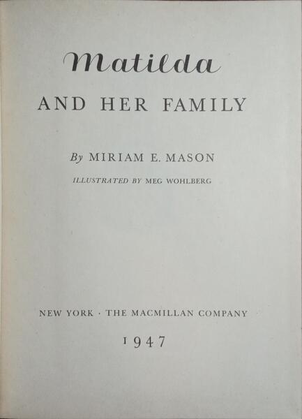 MATILDA AND HER FAMILY.