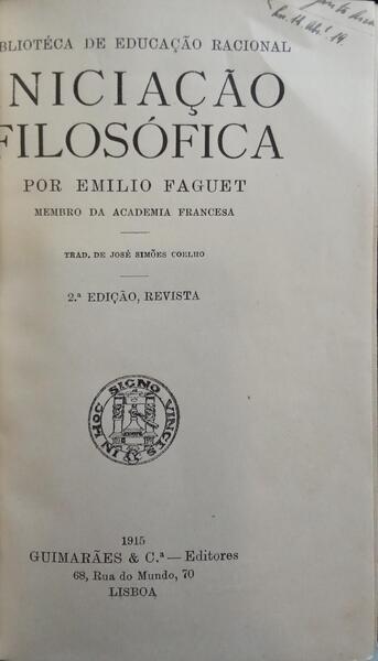 INICIAÇÃO FILOSOFICA.