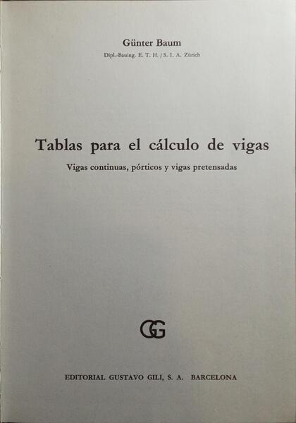 TABLAS PARA EL CÁLCULO DE VIGAS.