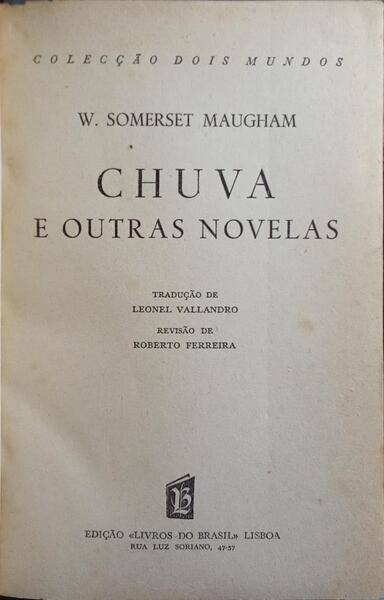 CHUVA E OUTRAS NOVELAS.