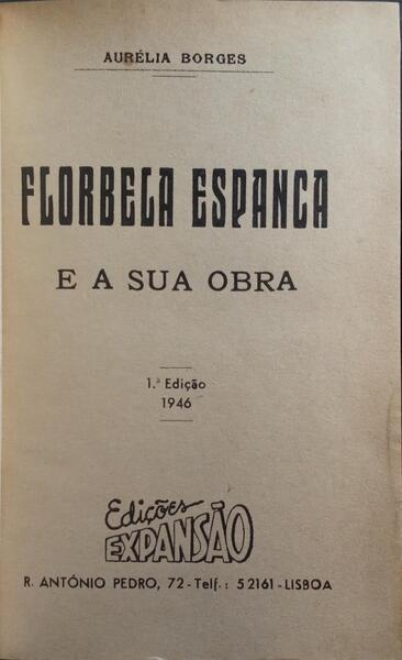 FLORBELA ESPANCA E A SUA OBRA.
