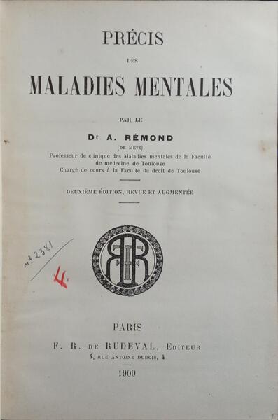 PRÉCIS DES MALADIES MENTALES.