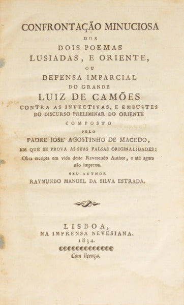 CONFRONTAÇÃO MINUCIOSA DOS DOIS POEMAS LUSIADAS, E ORIENTE,