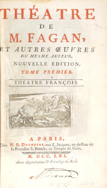 THÉATRE DE M. FAGAN, ET AUTRES OEUVRES DU MESME AUTEUR.