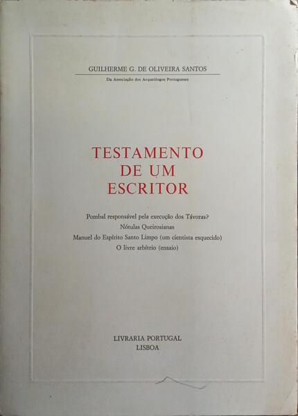 TESTAMENTO DE UM ESCRITOR.