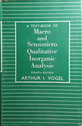 A TEXT-BOOK OF MACRO AND SEMIMICRO QUALITATIVE INORGANIC ANALYSIS. [4.ª EDIÇÃO]