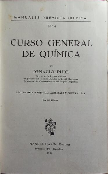 CURSO GENERAL DE QUÍMICA.