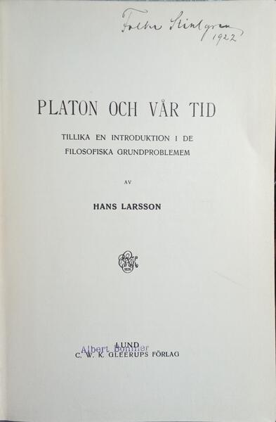PLATON OCH VAR TID.