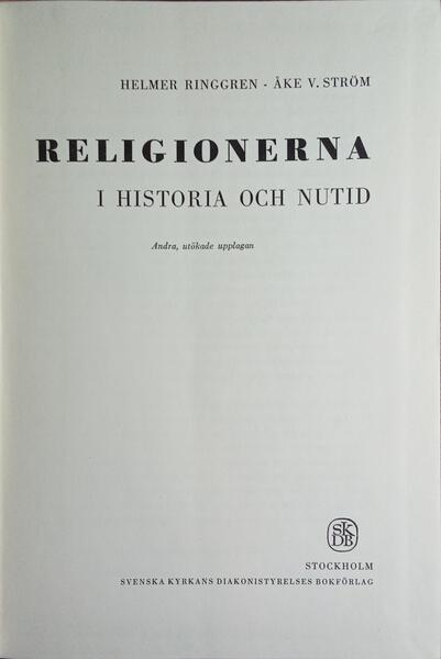 RELIGIONERNA I HISTORIA OCH NUTID.