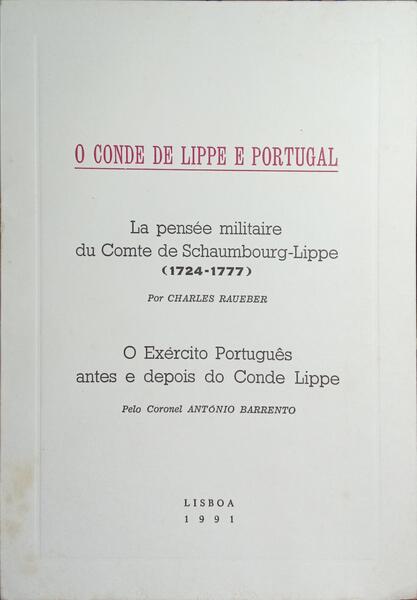 O CONDE DE LIPPE E PORTUGAL.