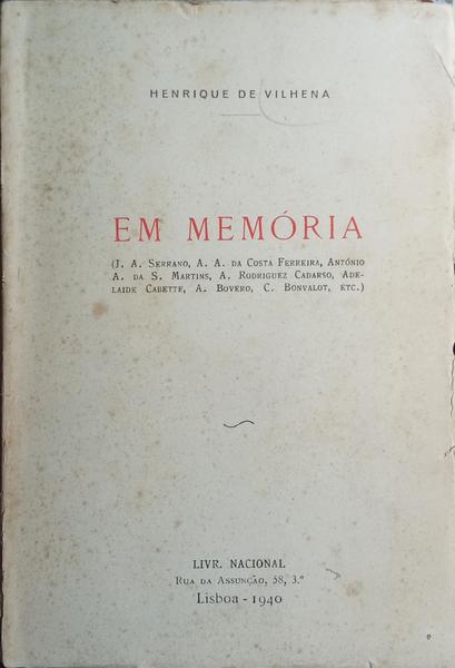 EM MEMÓRIA.