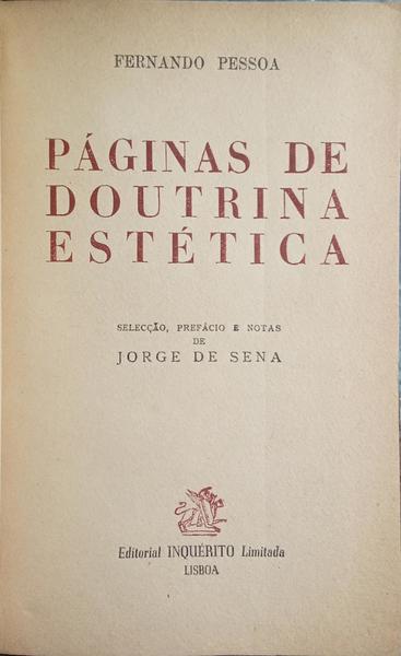 PÁGINAS DE DOUTRINA ESTÉTICA.