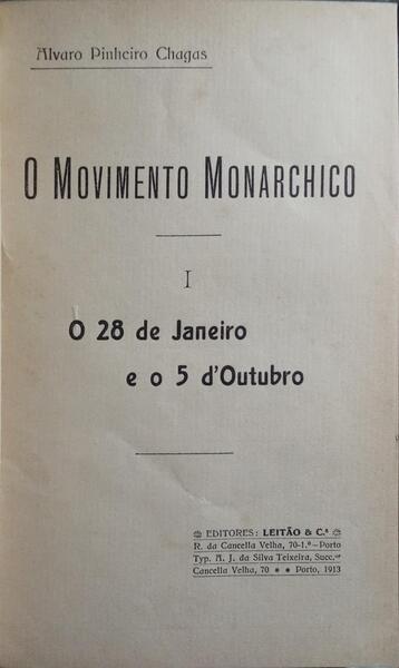 O MOVIMENTO MONARCHICO. [VOL. I]