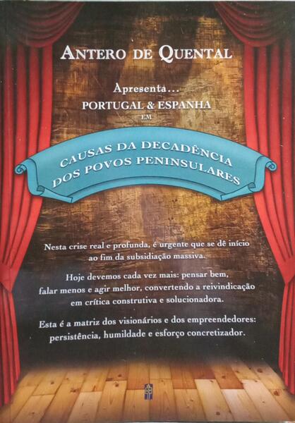 CAUSAS DA DECADENCIA DOS POVOS PENINSULARES NOS ULTIMOS TRES SECULOS.