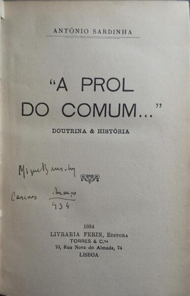 «A PROL DO COMUM...»