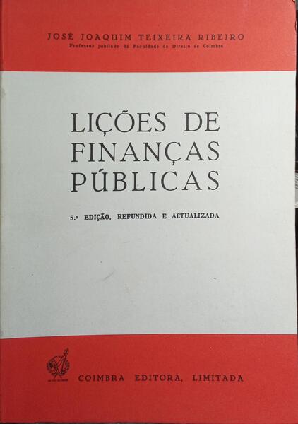 LIÇÕES DE FINANÇAS PÚBLICAS. [5.ª EDIÇÃO]
