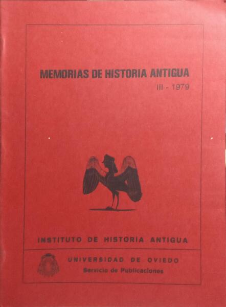 MEMORIAS DE HISTORIA ANTIGUA, III 1979.