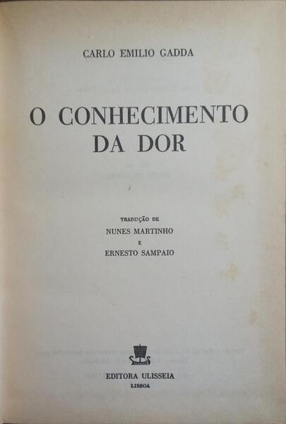 O CONHECIMENTO DA DOR.
