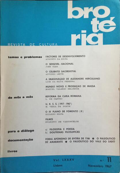BROTÉRIA, REVISTA DE CULTURA, VOL. LXXXV, N.º 11, NOVEMBRO 1967.