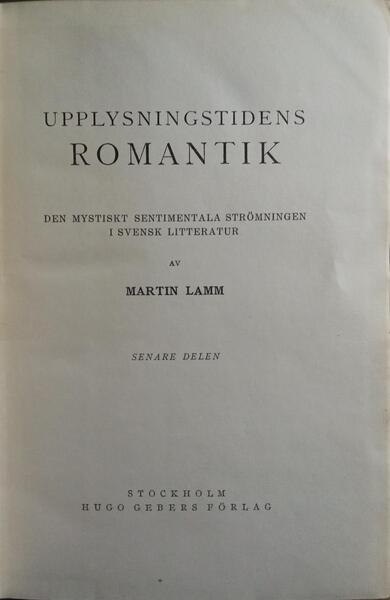 UPPLYSNIN GSTIDENS ROMANTIK.
