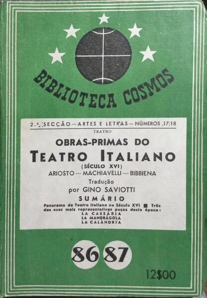 OBRAS PRIMAS DO TEATRO ITALIANO (SÉCULO XVI). [ENC.]