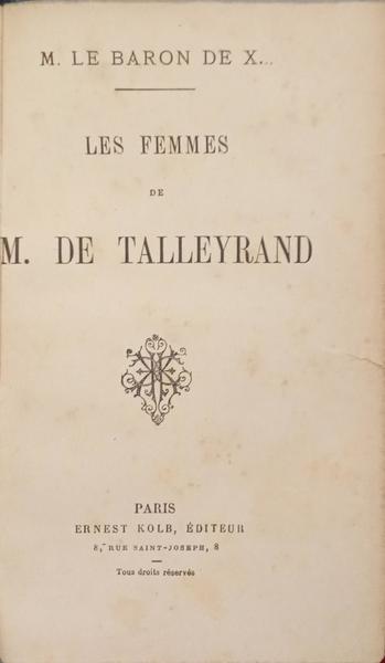 LES FEMMES DE M. DE TALLEYRAND.