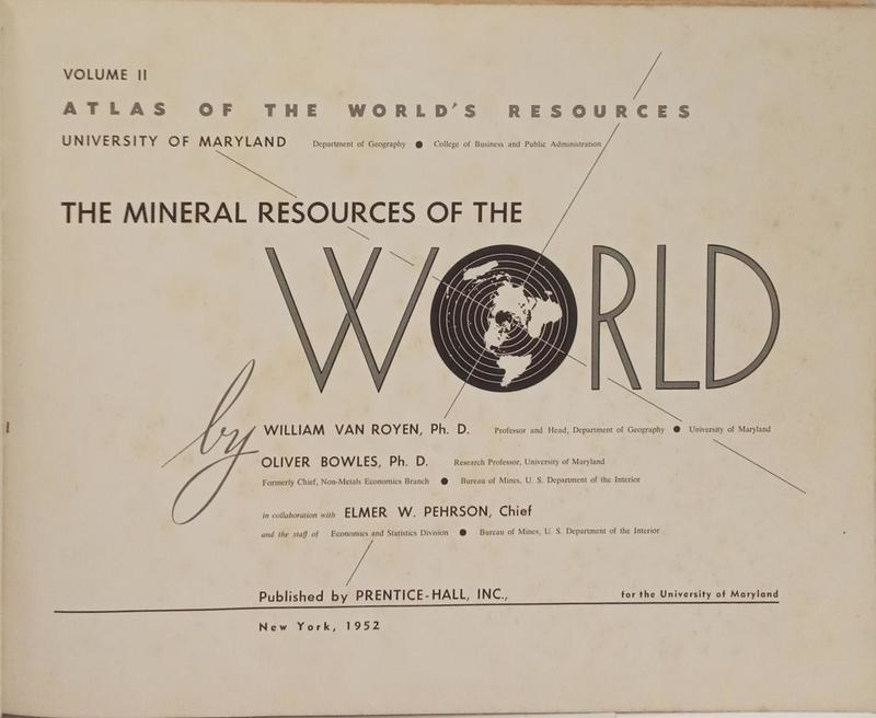 THE MINERAL RESOURCES OF THE WORLD.