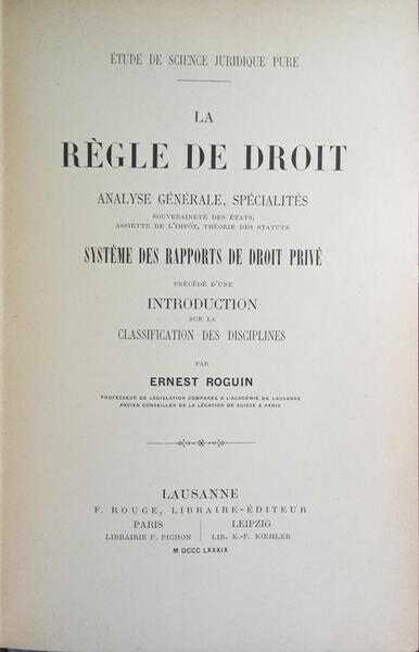 LA RÈGLE DE DROIT.