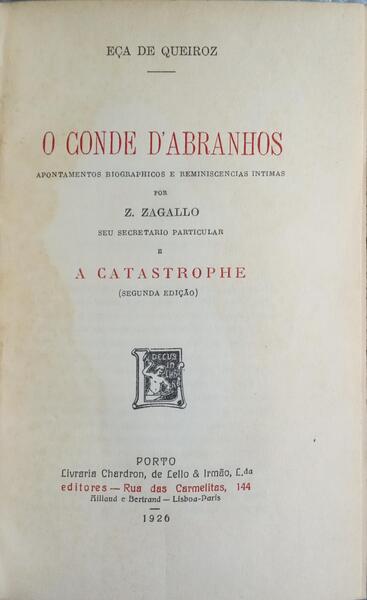 O CONDE D'ABRANHOS. A CATÁSTROFE.