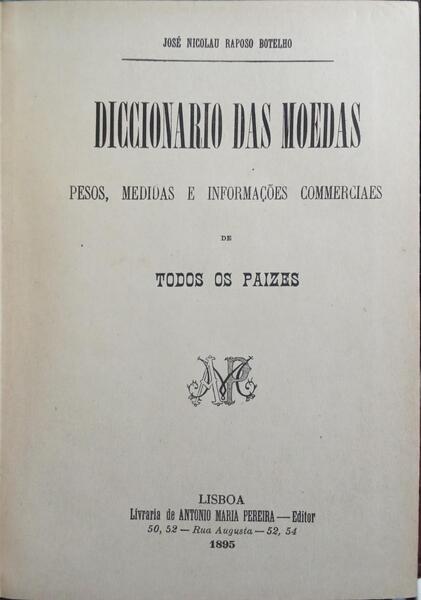 DICCIONARIO DAS MOEDAS.