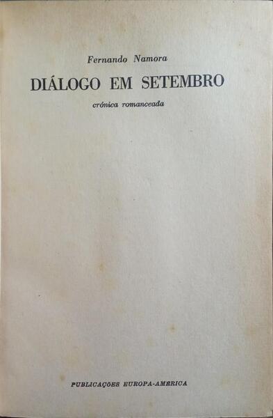 DIÁLOGO EM SETEMBRO.